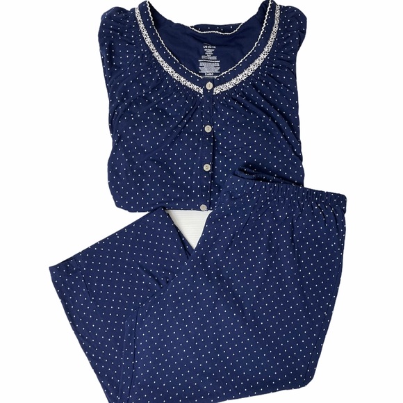 Pajamas Set Ladies Button Front 2 pc Set - Picture 2 of 11